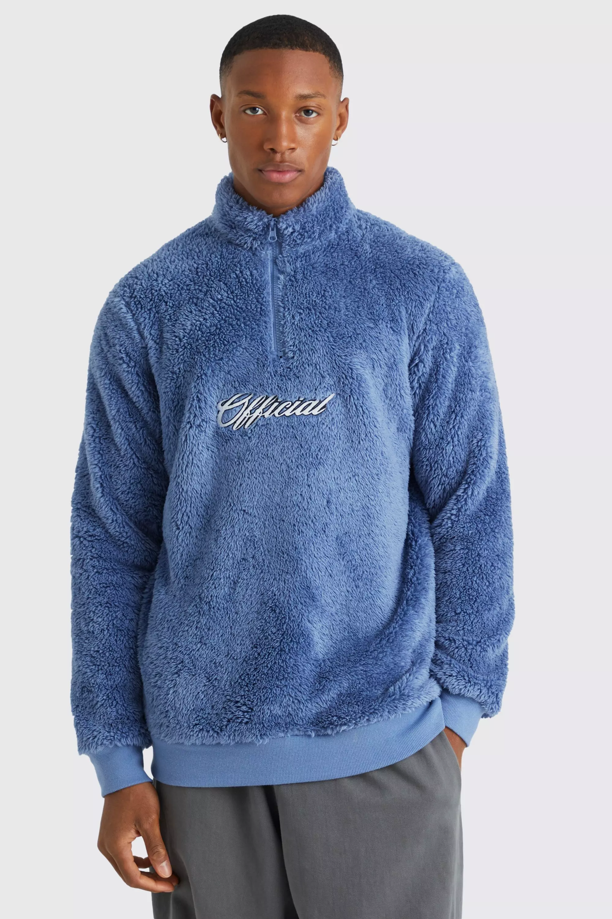 Official Piping Borg 1/4 Zip Funnel Sweat | boohooMAN USA